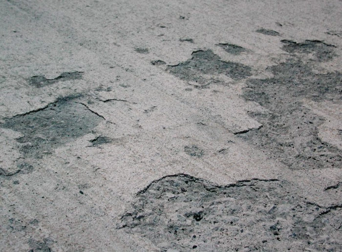 Damaged concrete surface ready for TRO restoration